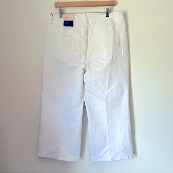 NYDJ HR Major Wide Leg Capri Jean White Lift Tuck Summer Coastal Classic NEW - Picture 9 of 13